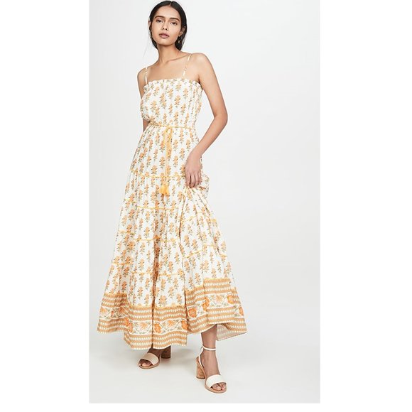 Playa Lucila Dresses & Skirts - Playa Lucila orange smocked floral dress - med
